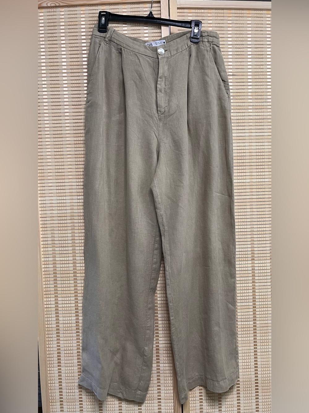 Zara women Wide-Leg linen pants Large